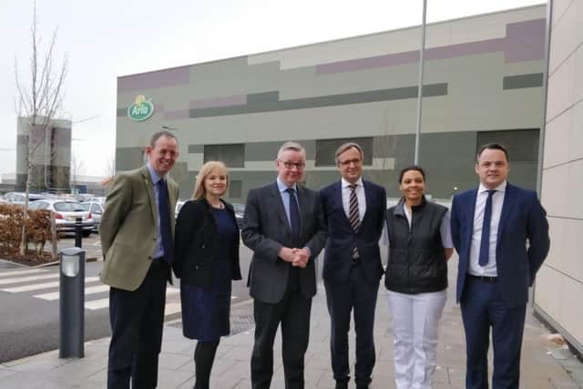 The Environment minister met with Arla chiefs, including site director Jo Taylor