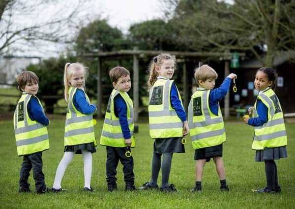 Haddenham St Marys CofE Primary School pupils wearing their high vis jackets