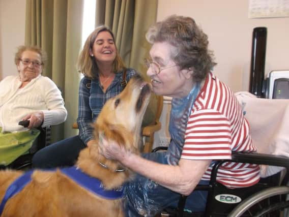 Local volunteer Milo with the Pets as Therapy (PAT) organisation has visited Byron House Nursing Home in Wendover Road and has made a big impression on the residents there.