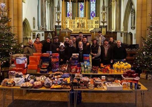 The food collected at the turkey run for the St Mary's Church Christmas lunch