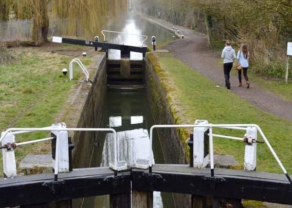 Library image showing a stretch of the Grand Union Canal through Aylesbury