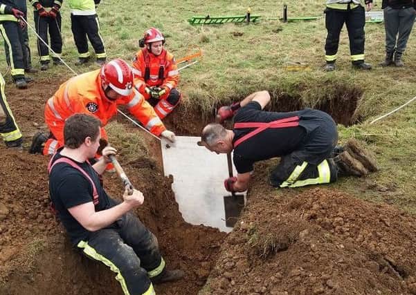 Firefighters from Aylesbury were part of a team that helped to rescue a horse from a sinkhole in Holtspur, Buckinghamshire