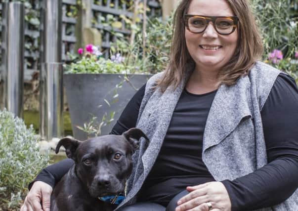 Joanna Scanlan and her dog Millie. Picture: Helen Yates