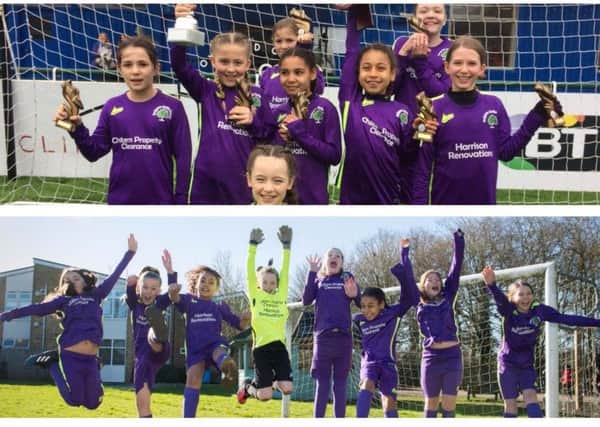 Bedgrove Junior School's girls football team celebrate their recent success