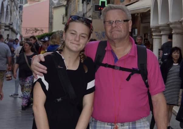 Charlotte Bullivant with her dad Ian - photo taken in October 2017
