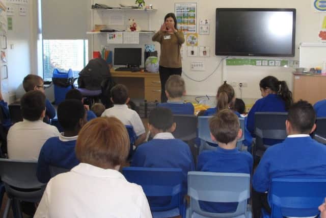 BBC Weather presenter Helen Willetts visits Booker Park School in Aylesbury