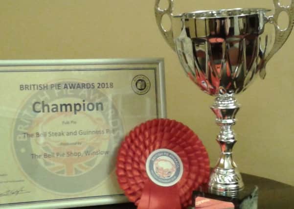 The Bell Pie Shop based in Winslow won the Champion Pub Pie award at the British Pie Awards