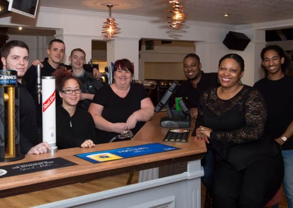 The Weavers in Park Street, Aylesbury re-opens - pictured is landlady Yvonne Bailey and staff