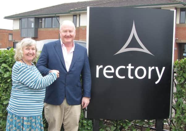 Pat Shepherd, chairman of Thame Players, with Simon Vickers, CEO of Rectory Homes.