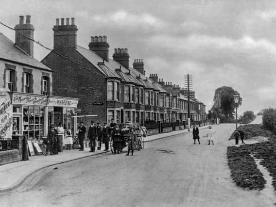 This photograph shows a very tranquil Stoke Road in Aylesbury, sometime after 1905