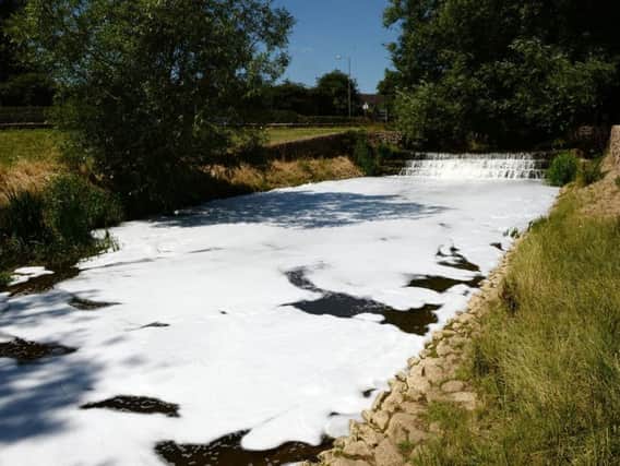 At the weekend, residents in Buckingham began to report that the river had turned into a 'bubble bath' and had a strange smell.