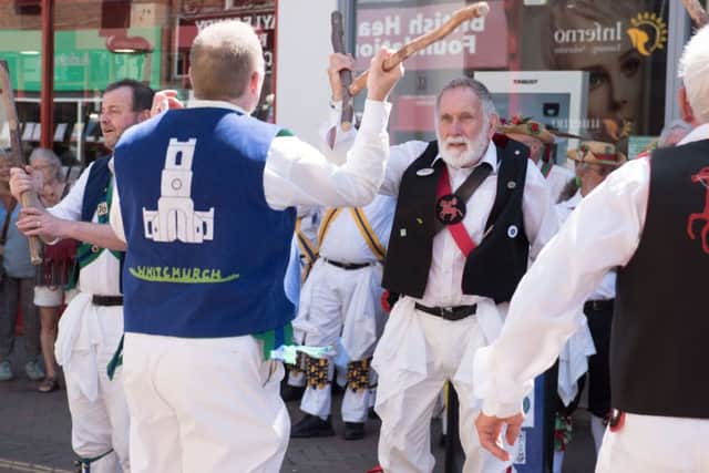 Whitchurch Morris Men celebrate their 70th anniversary, with various other groups dancing in Aylesbury High Street PNL-180207-123631009