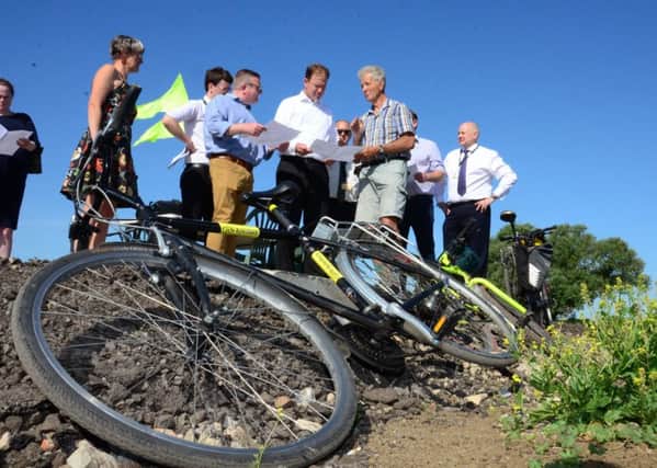 Minister Jesse Norman meets Mark Shaw, John Grimshaw and Paul Irwin on the new Waddesdon Greenway