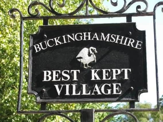 Bucks Best Kept Village sign