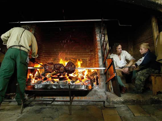 Great fire in the Tudor kitchens