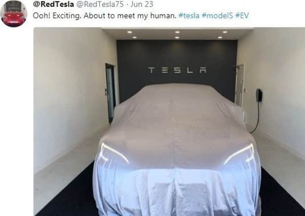 A photo of Cllr Whyte's car from his Red Tesla Twitter feed