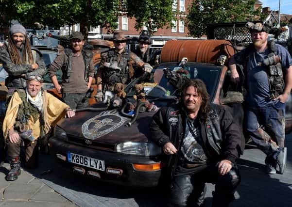 Apocalypticus, Post-Apocalyptic Festival Promo event in Kingsbury Square, Aylesbury. Characters get together.