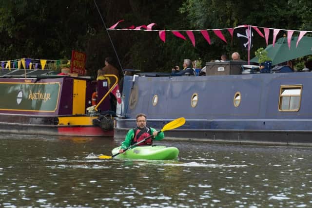 Aylesbury's Waterside Festival - participants try out canoeing