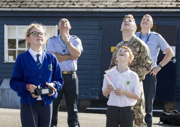 Oakley C of E School and Brill C of E School visited RAF Halton this week as part of the British Aerospace Initiative to introduce Year 5 to the principles and joy of flight and sciences. Photos by Luka Waycott.