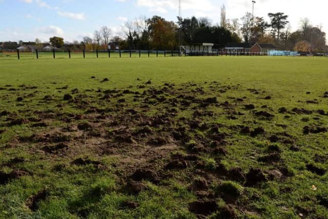 Pitch dug up at Winslow United Football Club