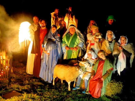 Photo from a previous edition of Steeple Claydon's walking nativity play