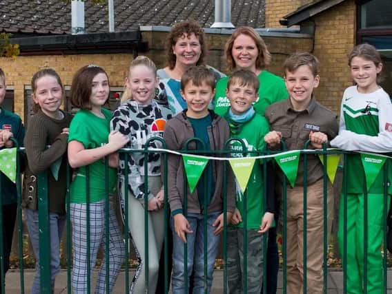 Pupils at Overstone School having a 'green mufti day'