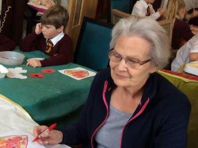 Maids Moreton teachers and pupils work on their Remembrance designs