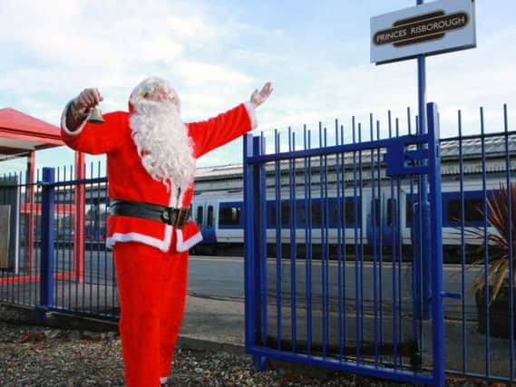 Father Christmas promotes the Santa Special service, departing from Princes Risborough railway station in early December