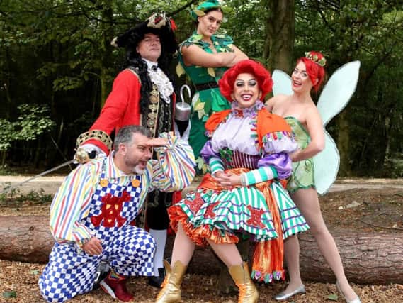 The cast for this year's panto, Peter Pan, at Aylesbury Waterside Theatre