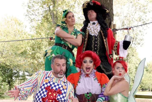 The cast for this year's panto, Peter Pan, at Aylesbury Waterside Theatre