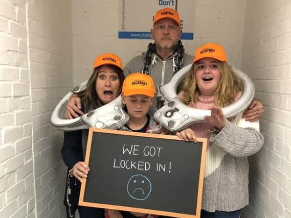 A family after playing a game of Don't Get Locked In