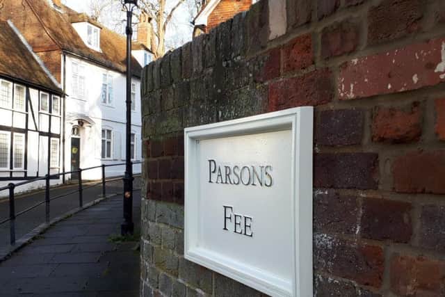 The sign for Parsons Fee