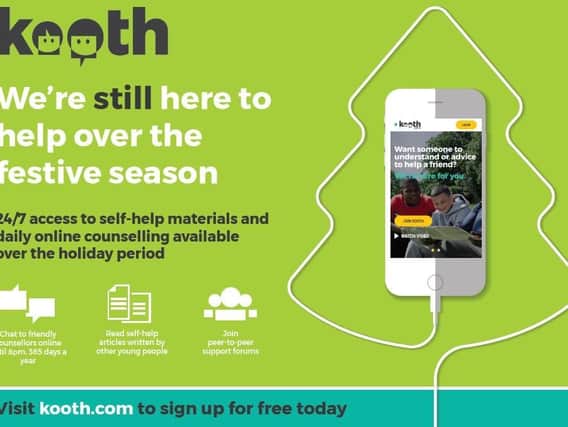 Online counselling and emotional well being support is available over the Christmas period for children and young people