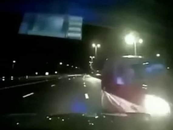 A still from the dashcam footage