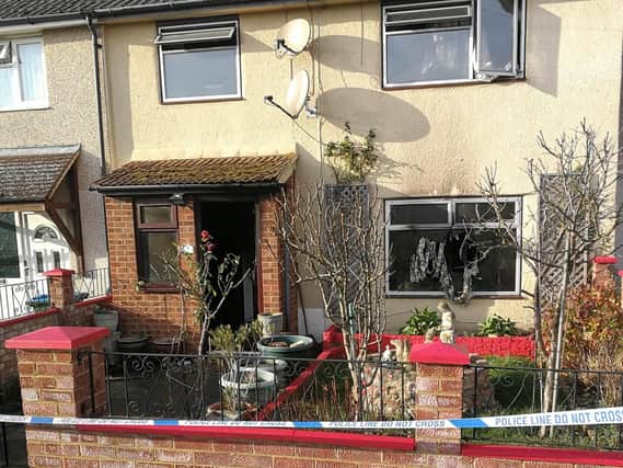 The scene of the fire in Harcourt Green, Aylesbury