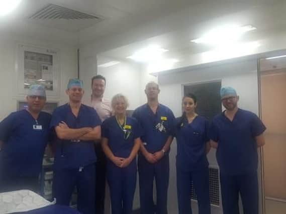 The Trust has installed temporary operating theatres on its site at Stoke Mandeville to help its ophthalmology team tackle a backlog of patients requiring cataract surgery.