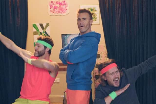 The band donned some very fetching neon Lycra and sweatbands, and joined in with the dance class
