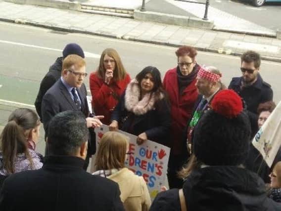 Cabinet Member Warren Whyte meets with campaigners last year
