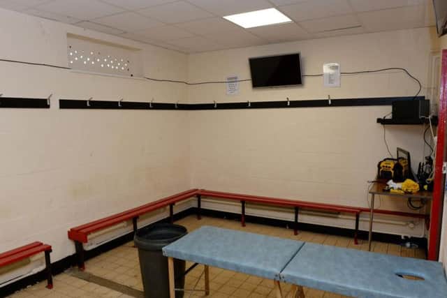 The home dressing room at Aylesbury FC