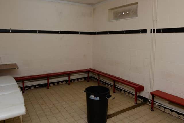 The away changing room at Aylesbury FC's ground