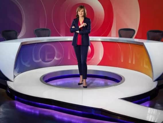 Question Time presenter Fiona Bruce