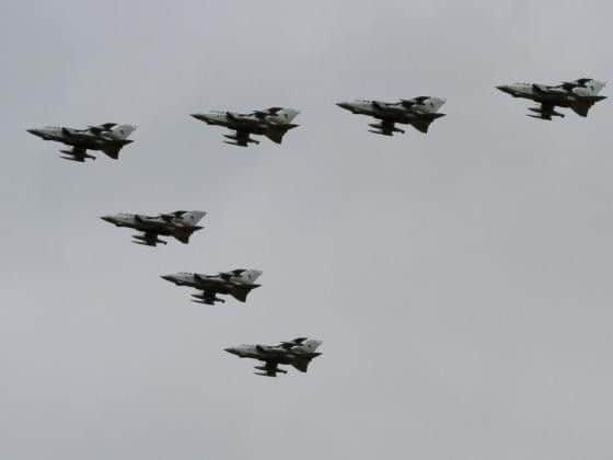 Photo of the RAF Tornado jets during their final flight