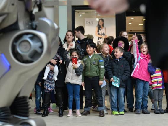 Titan got youngsters smiling during his visit to Aylesbury yesterday
