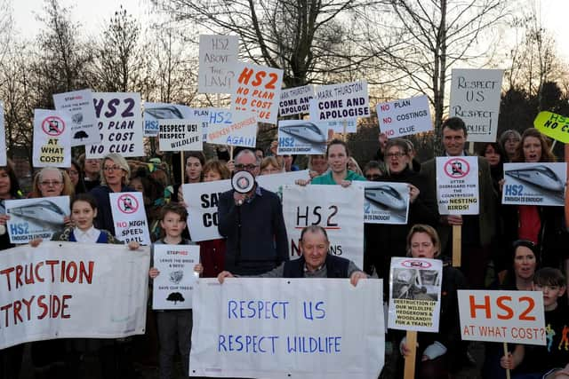 Calvert Green protesters display their banners