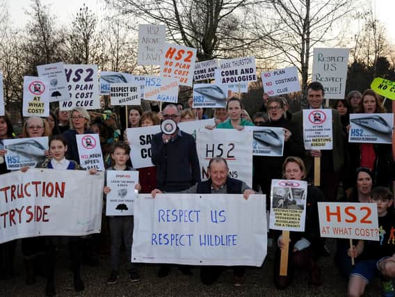 Calvert Green protesters display their banners