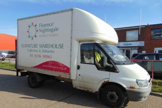 The Florence Nightingale Hospice's outgoing charity van during a previous delivery round