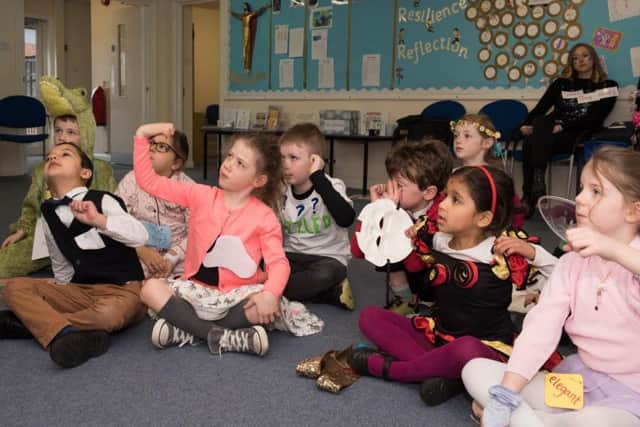 Pupils at St Teresa's School in Aylesbury on World Book Day