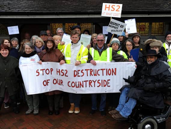 Anti-HS2 campaigners in Steeple Claydon