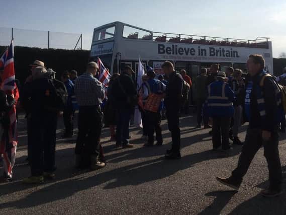 The Leave Means Leave march makes its way through Aylesbury