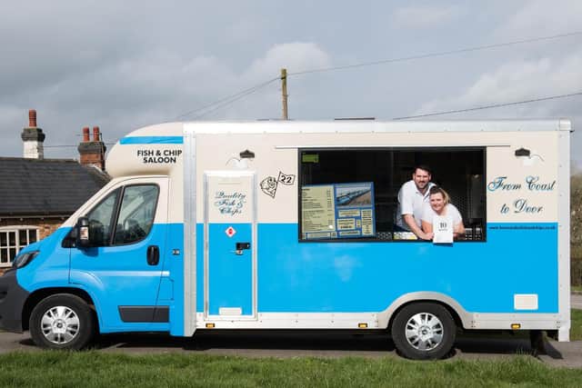 Jamie Bachman and Charlotte King with their Howe and Co's mobile fish and chip van - they have come in the top 10 fish and chip vans in the country